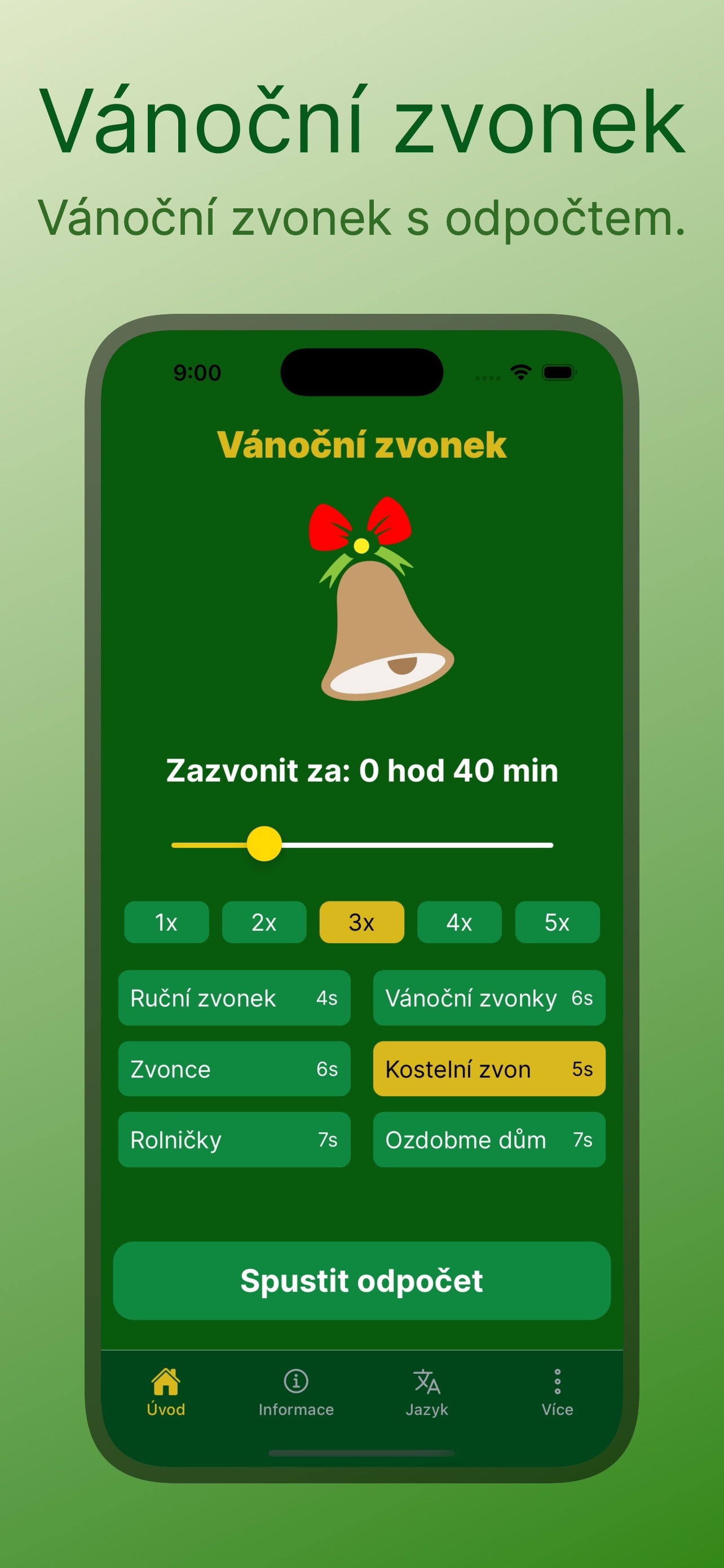 Screenshot aplikace - Vánoční zvonek - Vánoční zvonek s odpočtem.