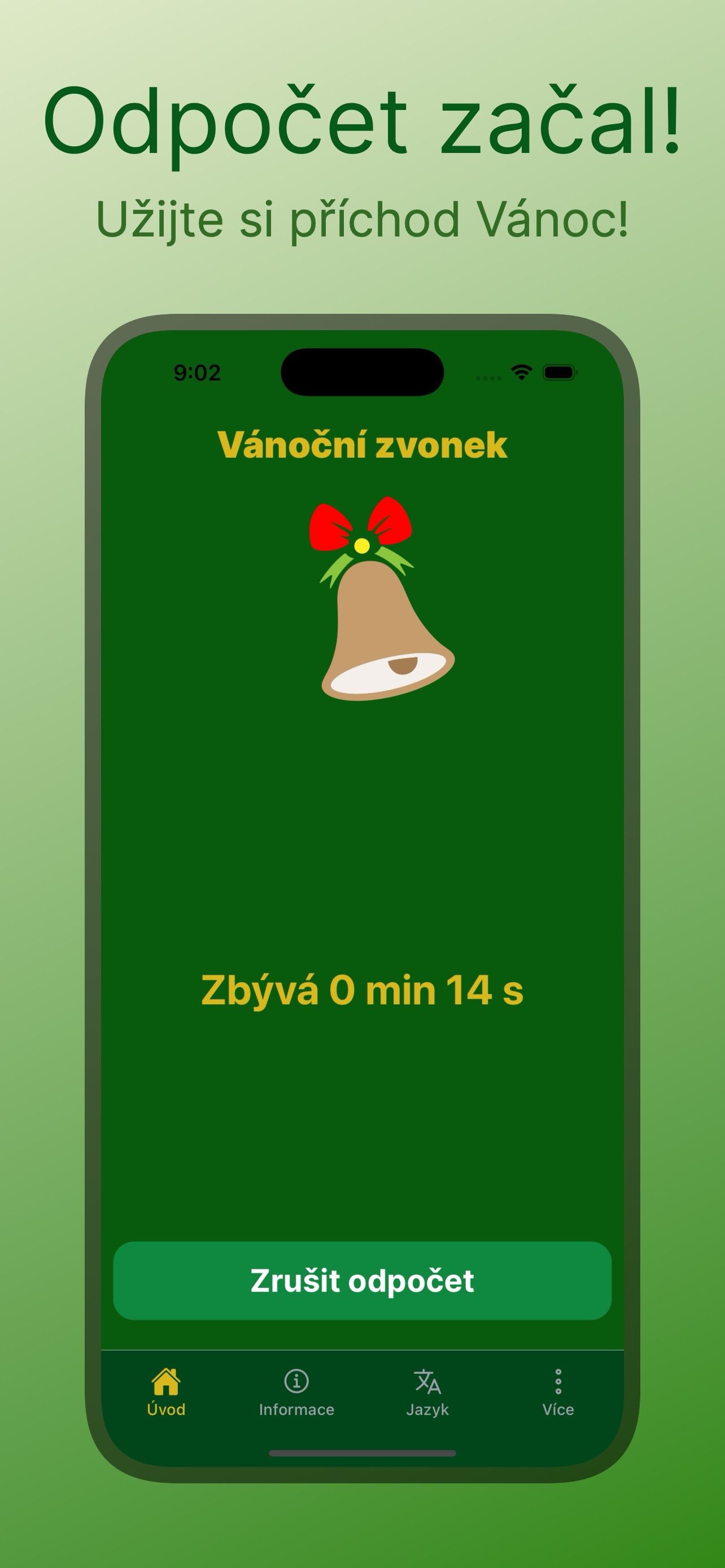 Screenshot aplikace - Odpočet začal! - Užijte si příchod Vánoc!
